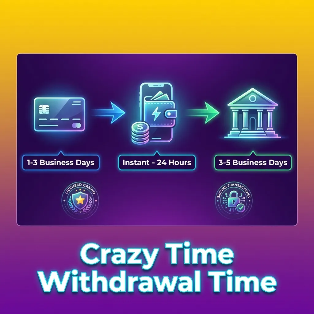 Infographic showing Crazy Time withdrawal speeds for UPI, e-wallets, cards, bank transfers, and crypto in India