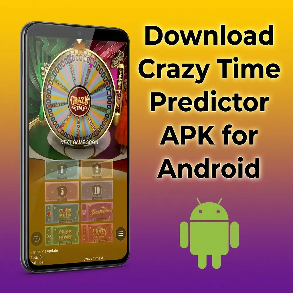 Android phone screen showing Crazy Time Predictor APK download and install steps with security warning about unknown sources
