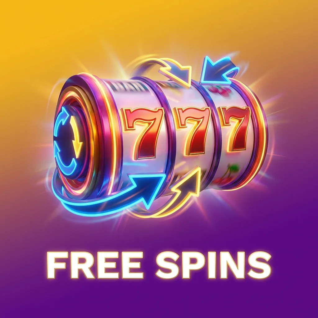 Illustration of “Free Spins” bonus rounds on slot reels, highlighting free plays that boost bankroll for Crazy Time casino sessions
