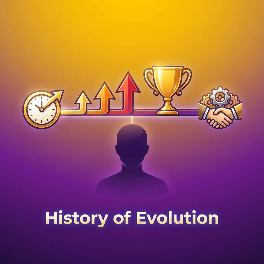Timeline graphic showing Evolution’s growth from 2006 live casino startup to global game show–led live gaming provider.