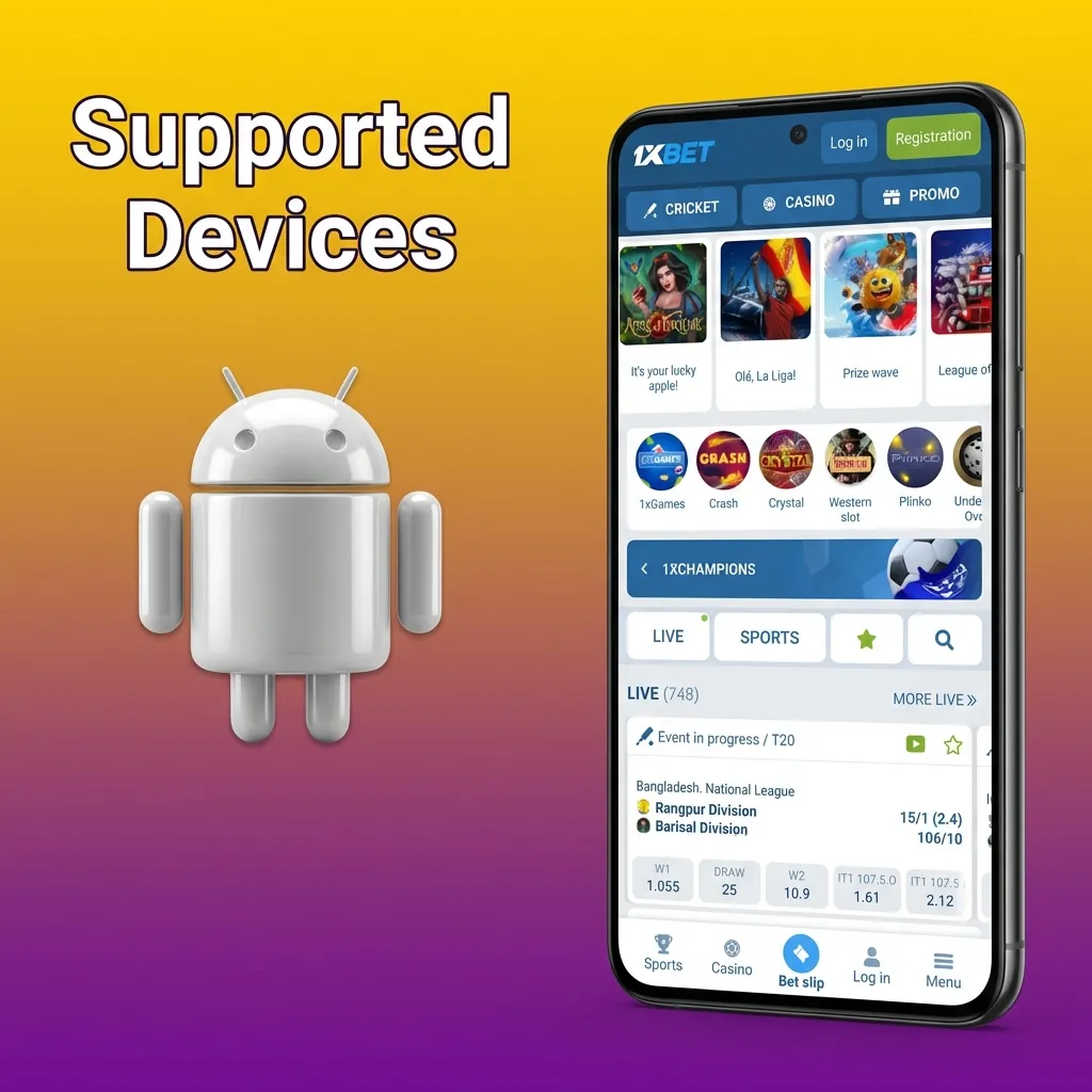 Graphic listing Apple devices supporting Crazy Time 1xbet, including iPhone 8–15 and recent iPad, iPad Air, and iPad Pro models
