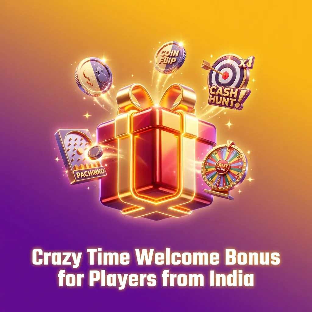 Banner for Crazy Time welcome bonus in India: 200% up to ₹20,000, steps for signup, deposit, and wagering.