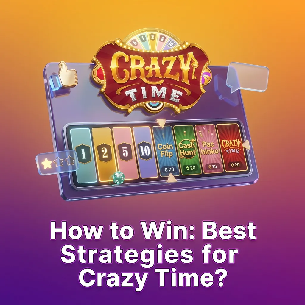 Illustration of Crazy Time strategies: low-risk number bets, selective bonus rounds, and session bankroll management tips