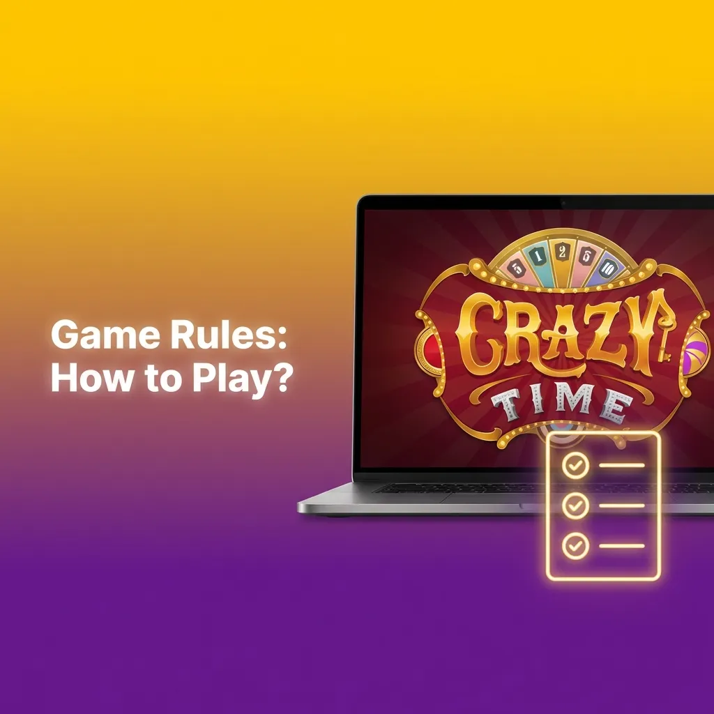 Colorful game show-style Crazy Time wheel with numbered and bonus segments, host, and top slot multiplier display