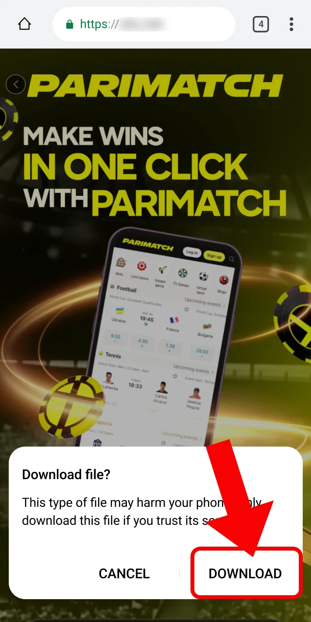 Tap the download button to start getting the official Android APK file for playing Crazy Time.