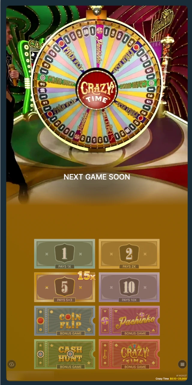 Interact with the live host and other players in real-time using the Crazy Time in-game live chat.