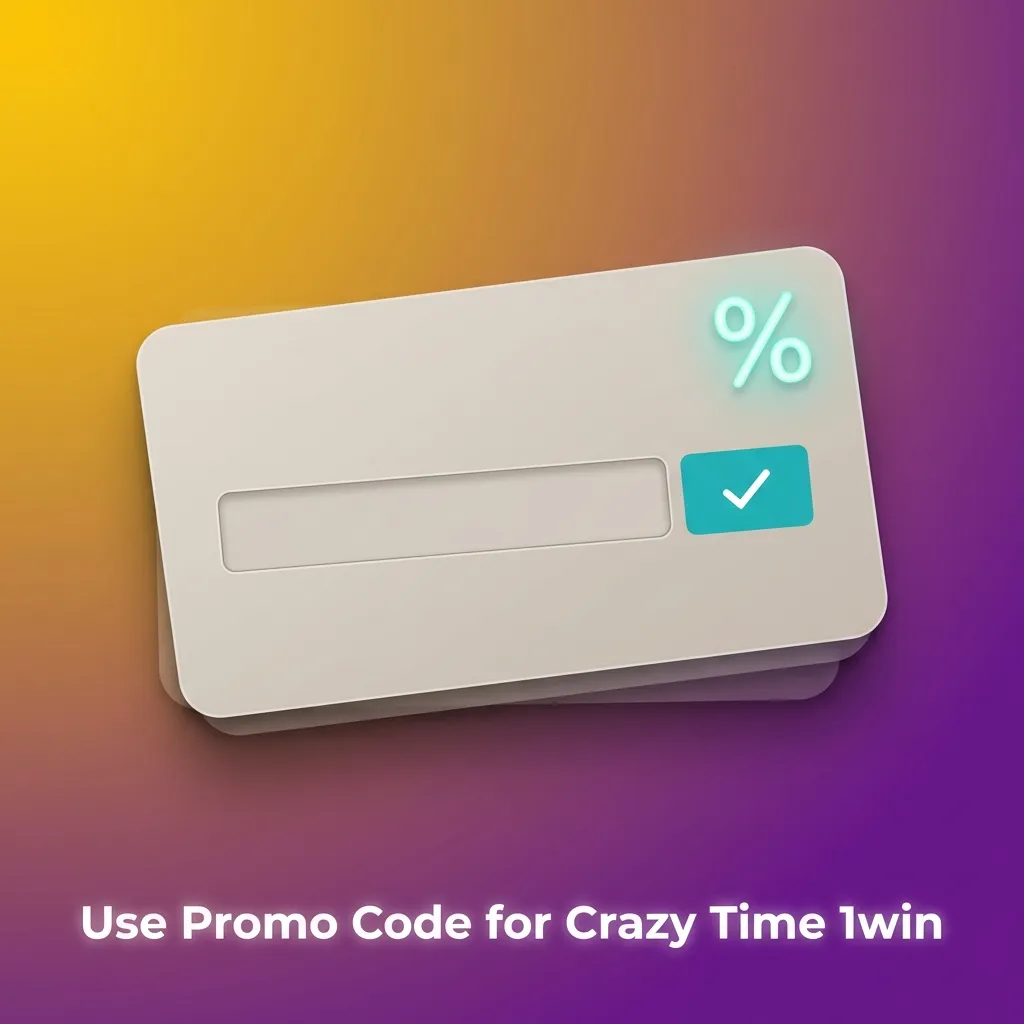 Casino app screen highlighting Crazy Time and text: “Use promo code CRAZY1WIN” in the promo field before deposit