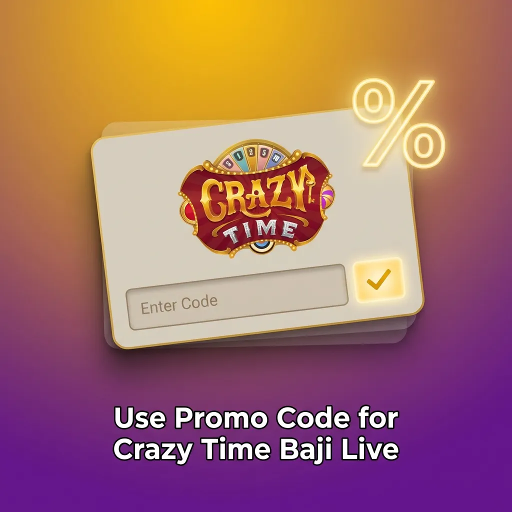 Promo code screen for Crazy Time Baji Live, highlighting promo code “CTWIN” during registration and deposit