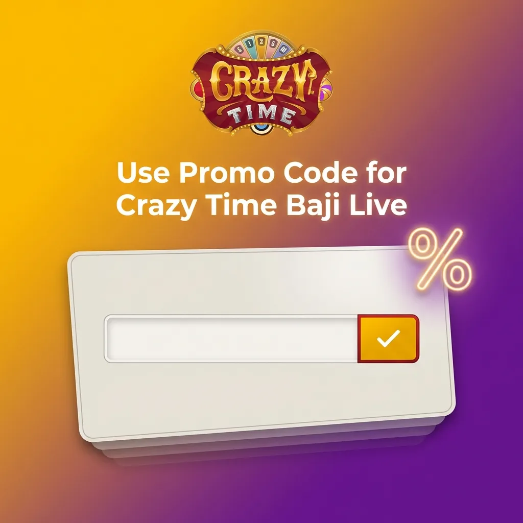 Banner promoting Crazy Time Baji Live with text: “Use promo code CRAZYINDIA for extra value on deposits and free bets.”