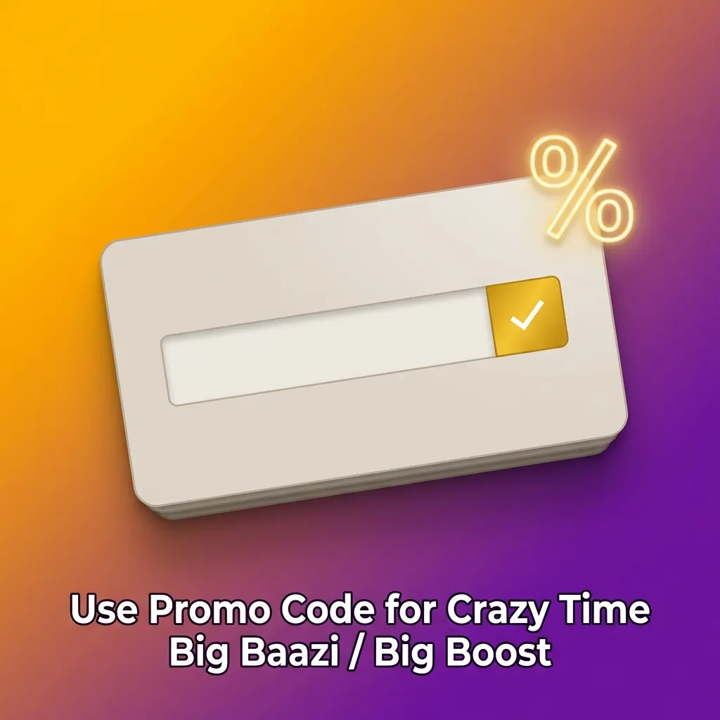 Banner promoting Crazy Time offer with text: “Use promo code CRAZYINDIA for extra value on your sessions.”