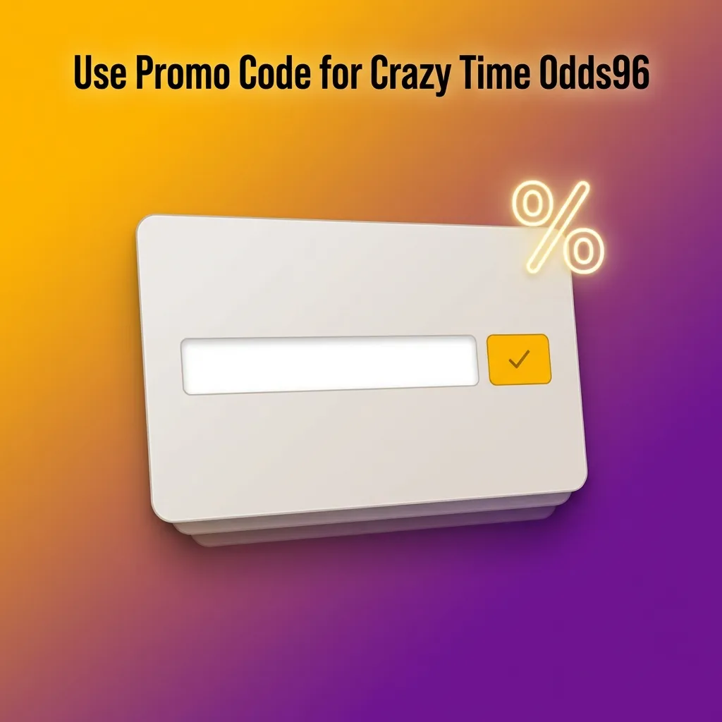Promo banner showing “Use Promo Code CRAZY96” to boost Crazy Time balance, with registration and promotions instructions