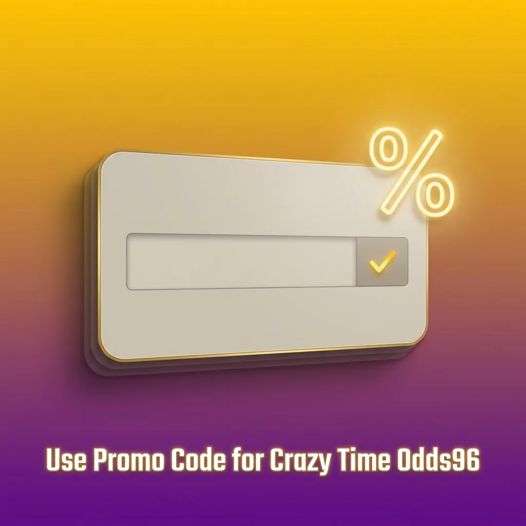 Promo banner showing “Use promo code CRAZY96” to get extra value on Crazy Time and other online casino games